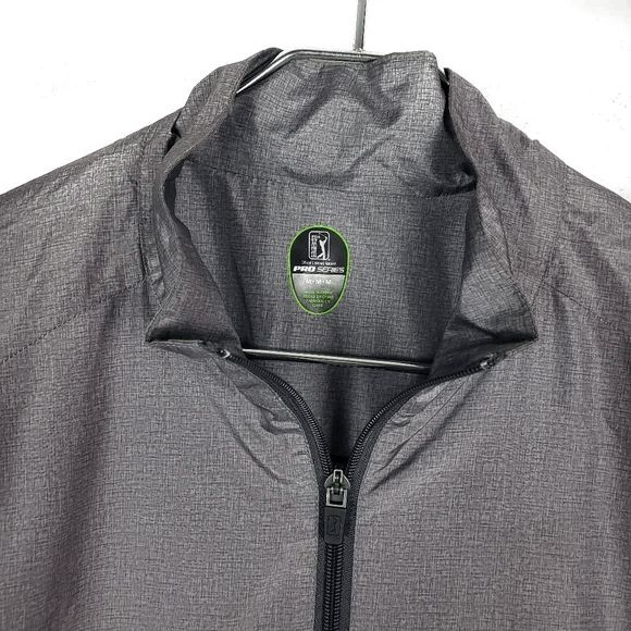 PGA TOUR PRO Men's Gray Half Zip Golf Wind Breaker Jacket Coat Size: Medium - Picture 5 of 5